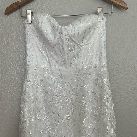 Profound Romance White Sequin Embroidered Bustier Maxi Dress - Picture 4 of 12
